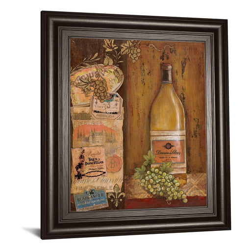 Classy Living Vintage Wine Elegance Wall Art 22"x26", Chocolate Frame
