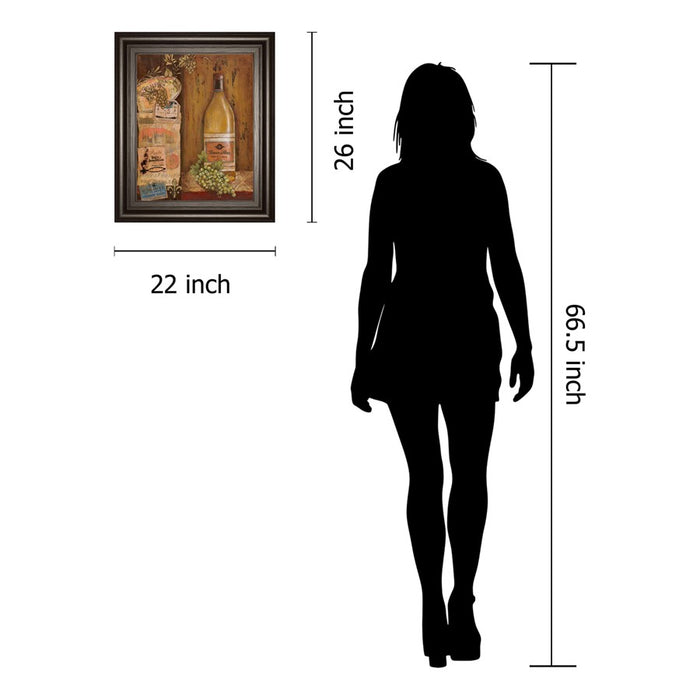 Classy Living Vintage Wine Elegance Wall Art 22"x26", Chocolate Frame