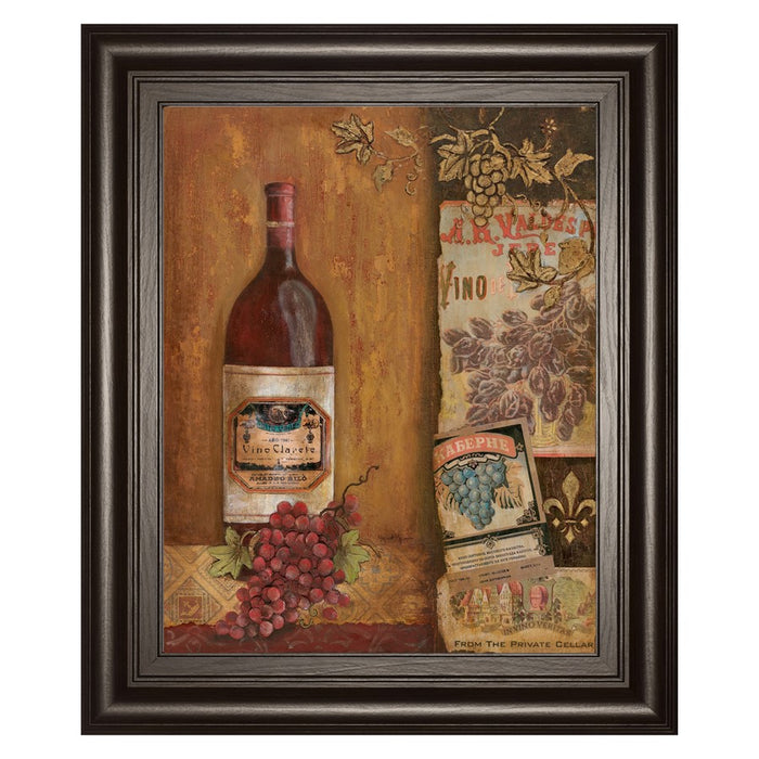 Classy Living Rustic Wine Charm Wall Art 22"x26", Dark Chocolate Frame
