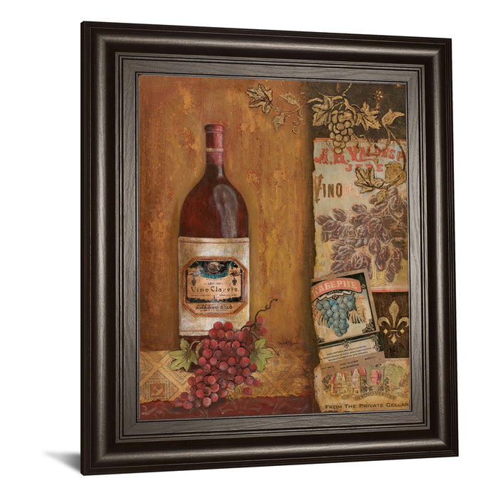 Classy Living Rustic Wine Charm Wall Art 22"x26", Dark Chocolate Frame