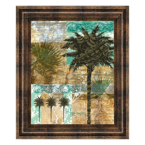 Classy Living Palm Harmony Wall Art 22"x26", Dark Chocolate Frame