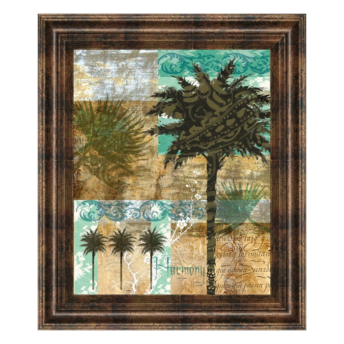 Classy Living Palm Harmony Wall Art 22"x26", Dark Chocolate Frame