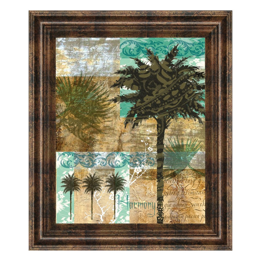 Classy Living Palm Harmony Wall Art 22"x26", Dark Chocolate Frame