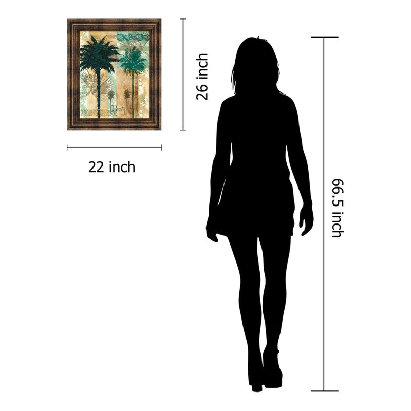 Classy Living Verdant Palms Wall Art 22"x26", Dark Chocolate Frame