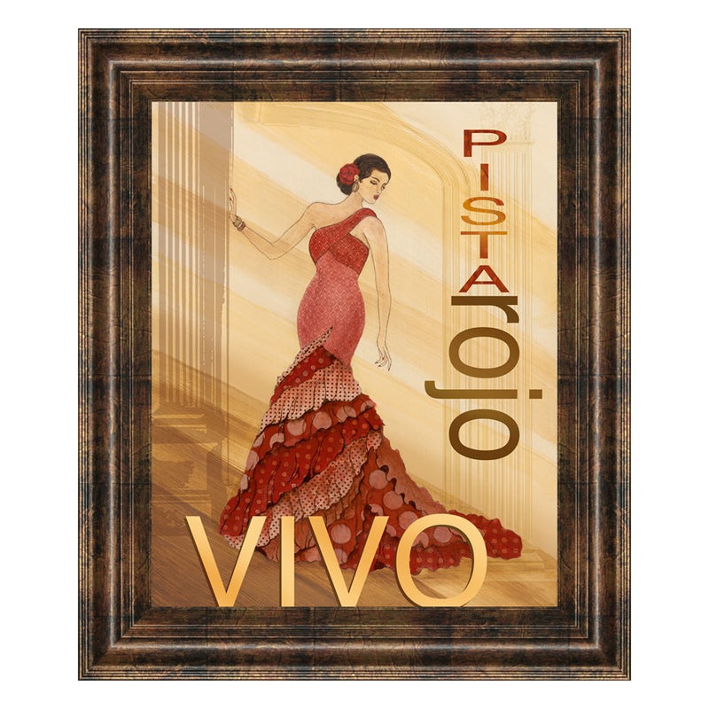 Classy Living Elegant Red Dress Wall Art 22"x26", Dark Chocolate Frame