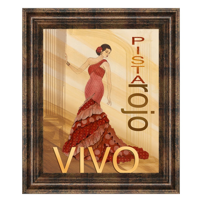 Classy Living Elegant Red Dress Wall Art 22"x26", Dark Chocolate Frame - 4805