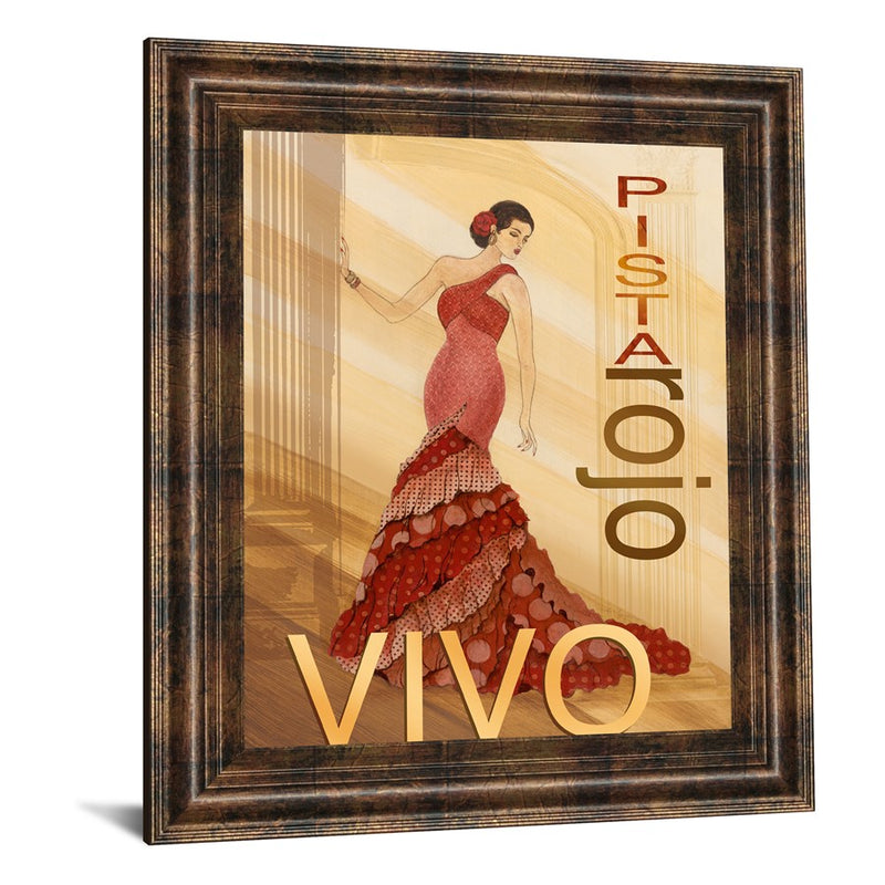 Classy Living Elegant Red Dress Wall Art 22"x26", Dark Chocolate Frame