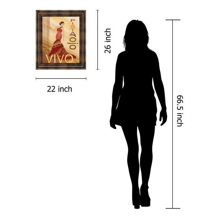 Classy Living Elegant Red Dress Wall Art 22"x26", Dark Chocolate Frame