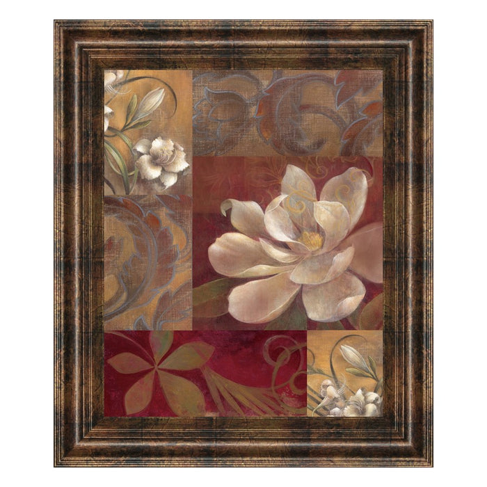 Classy Living Elegant Botanical Bloom Wall Art 22"x26", Chocolate Frame