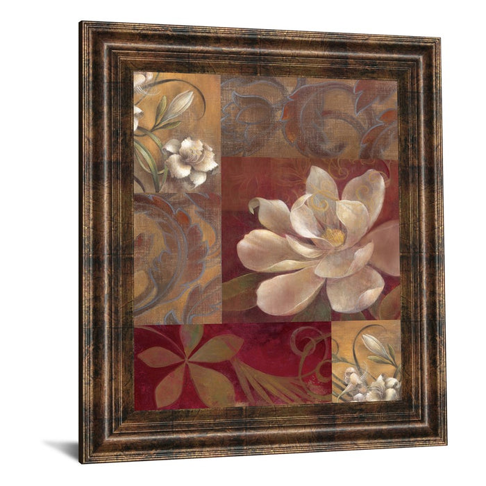 Classy Living Elegant Botanical Bloom Wall Art 22"x26", Chocolate Frame