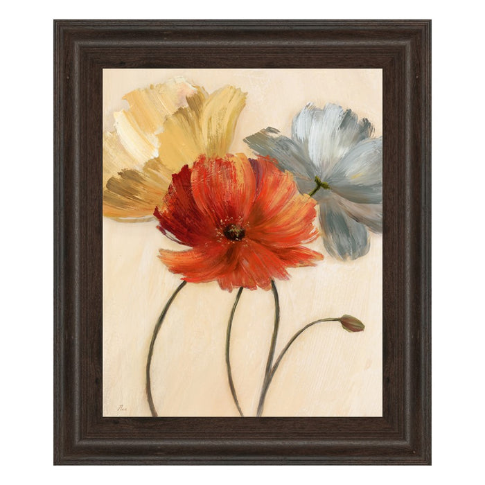 Classy Living Poppy Palette Wall Art 22"x26", Cinnamon Mocha Frame