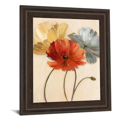 Classy Living Poppy Palette Wall Art 22"x26", Cinnamon Mocha Frame