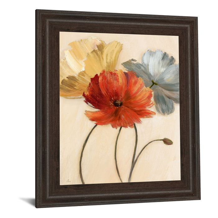 Classy Living Poppy Palette Wall Art 22"x26", Cinnamon Mocha Frame