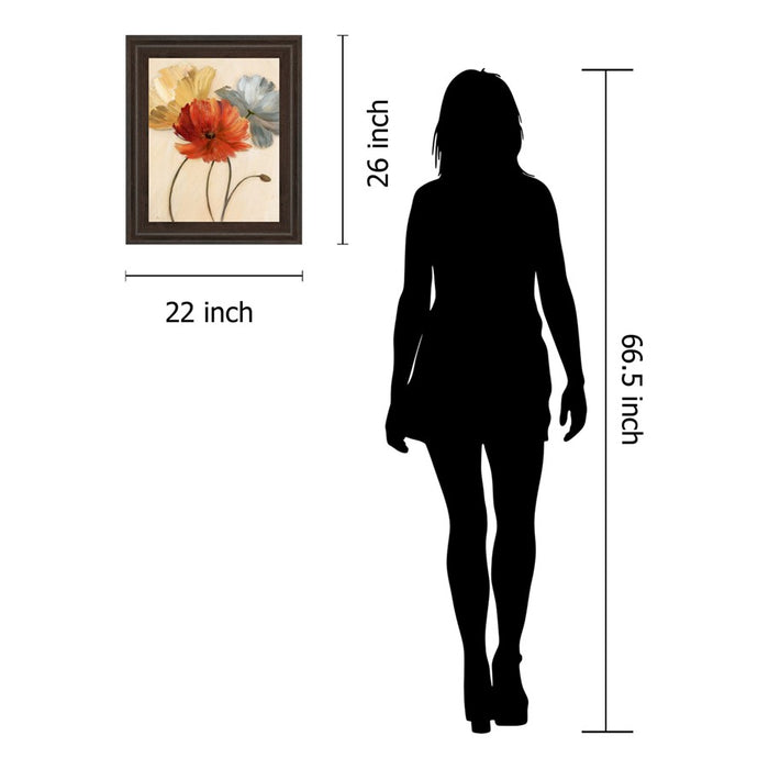 Classy Living Poppy Palette Wall Art 22"x26", Cinnamon Mocha Frame