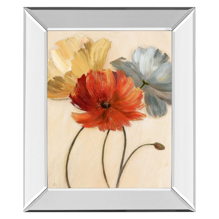 Classy Living Poppy Palette Wall Art 22"x26", Mirrored Frame