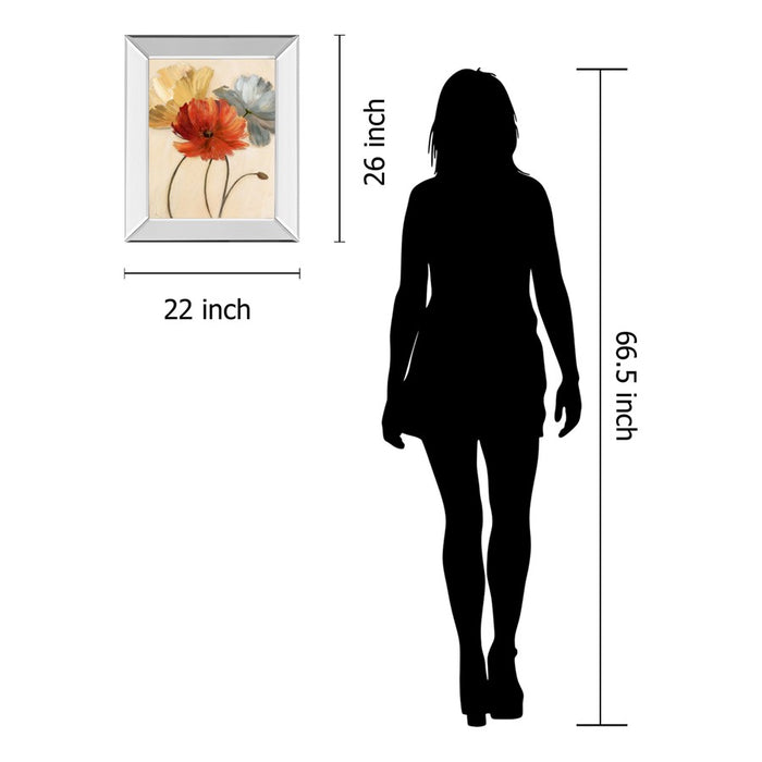 Classy Living Poppy Palette Wall Art 22"x26", Mirrored Frame