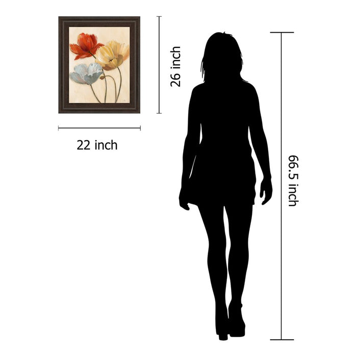 Classy Living Poppy Palette II Wall Art 22"x26", Cinnamon Mocha Frame