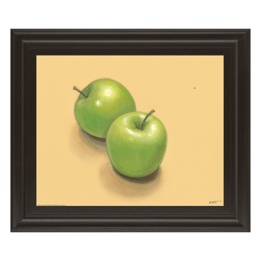 Classy Living Fresh Green Apples Wall Art 26"x22", Dark Chocolate Frame