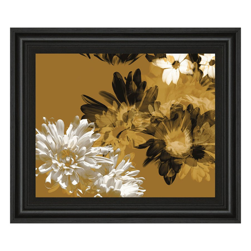Classy Living Golden Bloom I Wall Art 26"x22", Black Frame