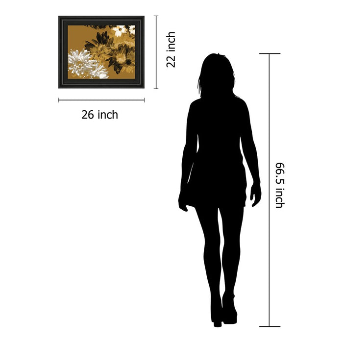 Classy Living Golden Bloom I Wall Art 26"x22", Black Frame