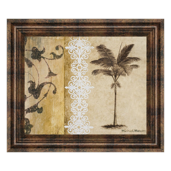 Classy Living Elegant Palm Scroll Wall Art 26"x22", Dark Chocolate Frame