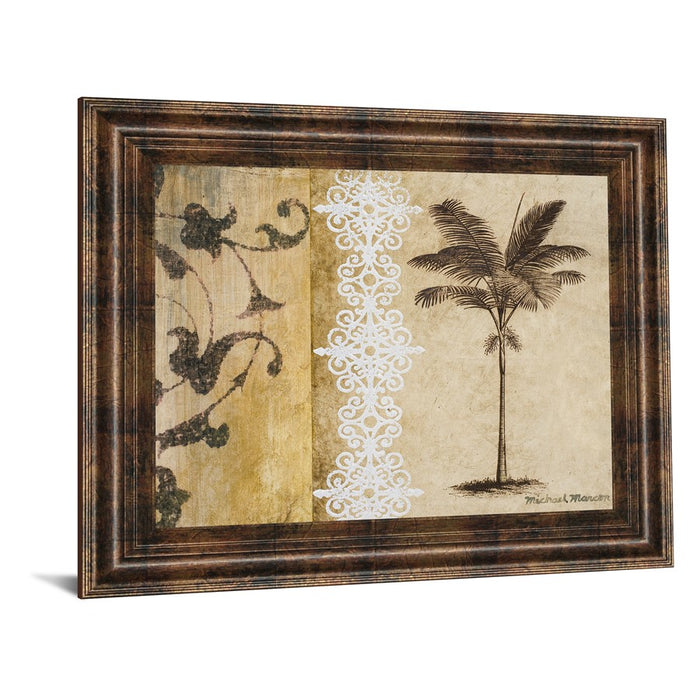 Classy Living Elegant Palm Scroll Wall Art 26"x22", Dark Chocolate Frame