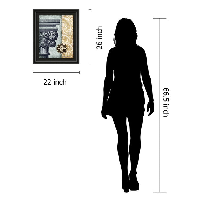 Classy Living Classic PIIlar Motif Wall Art 22"x26", Midnight Aura Frame