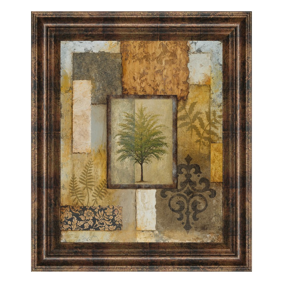 Classy Living Tree Patchwork Wall Art 22"x26", Dark Chocolate Frame