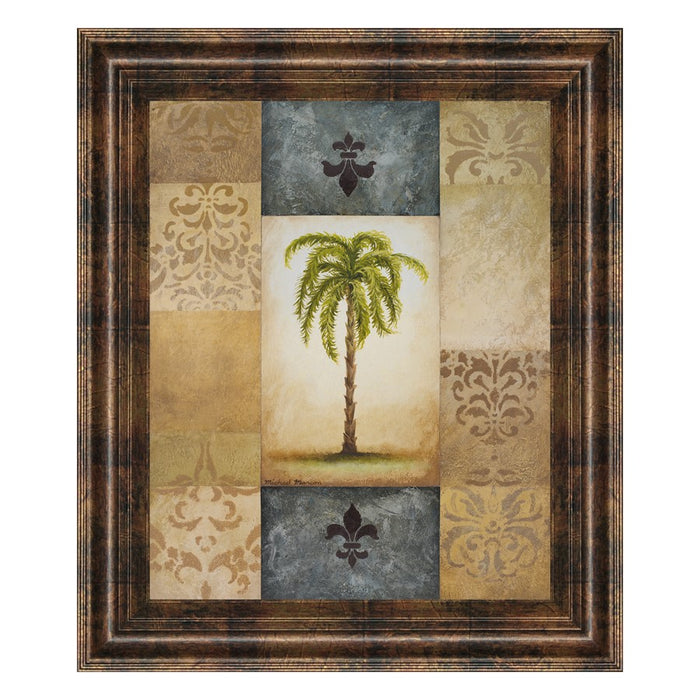Classy Living Stately Palm Mosaic Wall Art 22"x26", Dark Chocolate Frame
