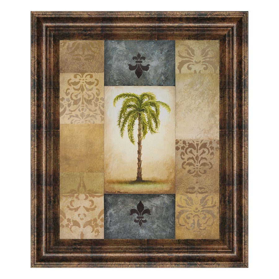 Classy Living Stately Palm Mosaic Wall Art 22"x26", Dark Chocolate Frame