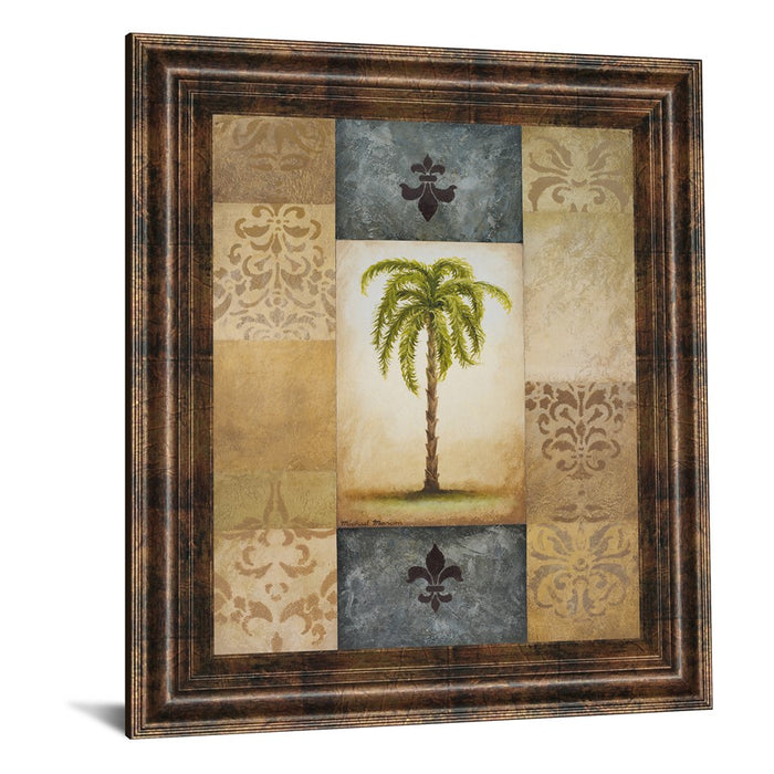 Classy Living Stately Palm Mosaic Wall Art 22"x26", Dark Chocolate Frame