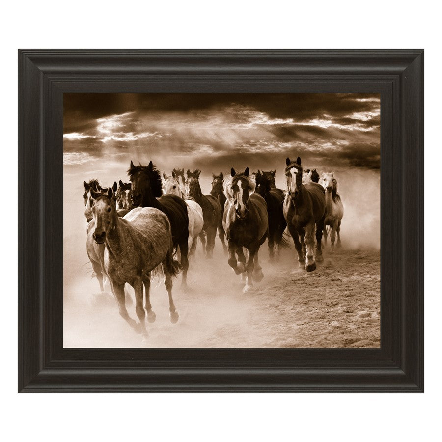 Classy Living WIId Herd Run Wall Art 26"x22", Dark Chocolate Frame