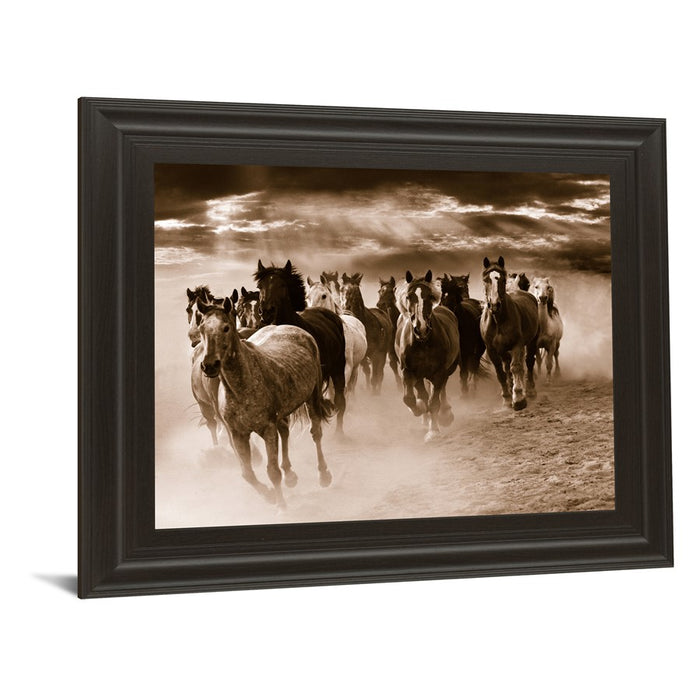 Classy Living WIId Herd Run Wall Art 26"x22", Dark Chocolate Frame