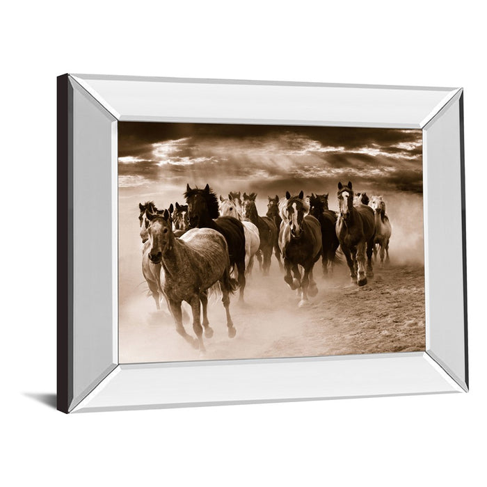Classy Living WIId Herd Run Wall Art 26"x22", Mirrored Frame