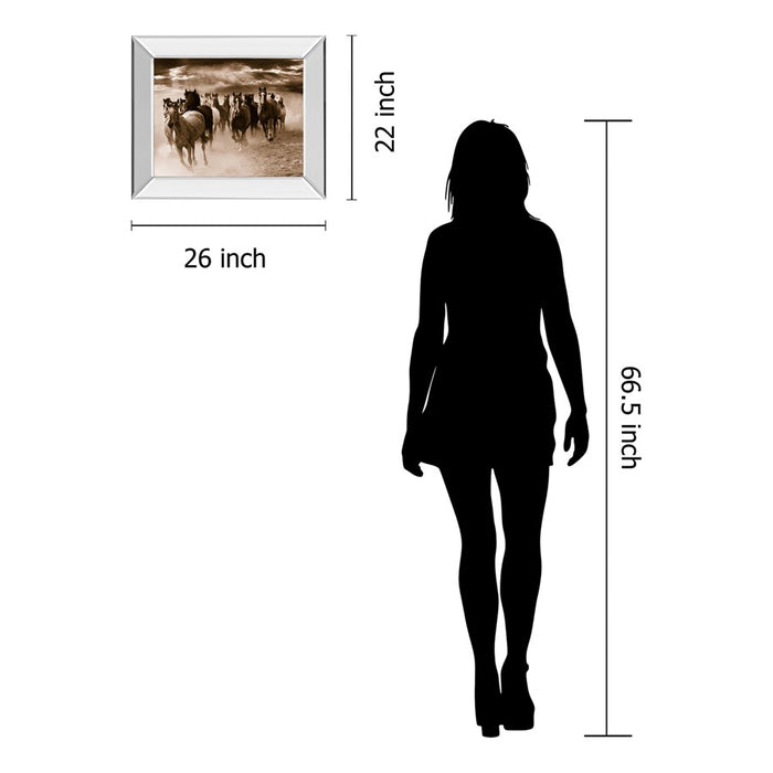 Classy Living WIId Herd Run Wall Art 26"x22", Mirrored Frame