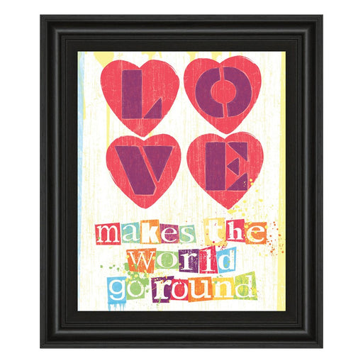 Classy Living Love Makes World Wall Art 22"x26", Midnight Aura Frame