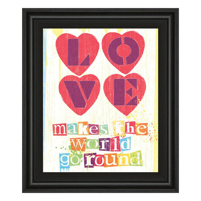 Classy Living Love Makes World Wall Art 22"x26", Midnight Aura Frame