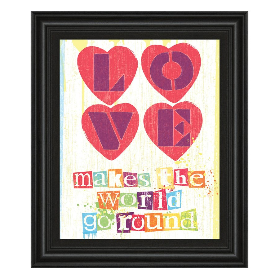 Classy Living Love Makes World Wall Art 22"x26", Midnight Aura Frame