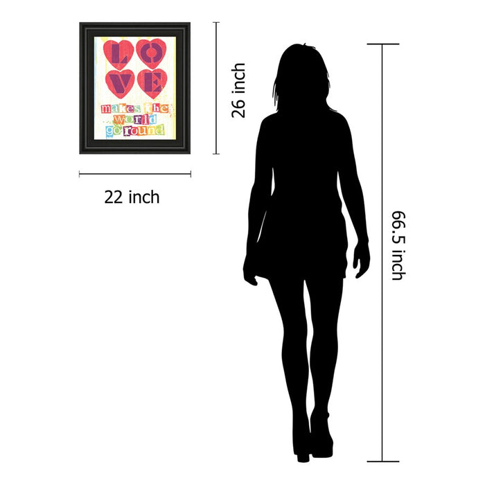 Classy Living Love Makes World Wall Art 22"x26", Midnight Aura Frame