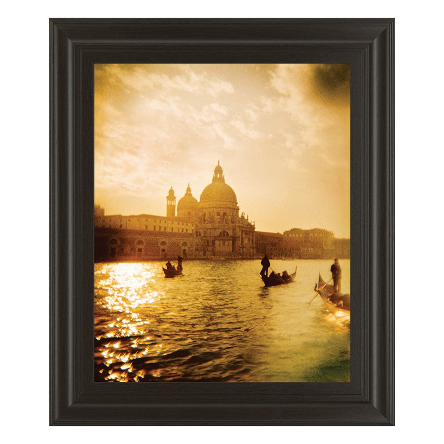 Classy Living Golden Gondola Glow Wall Art 22"x26", Dark Chocolate Frame
