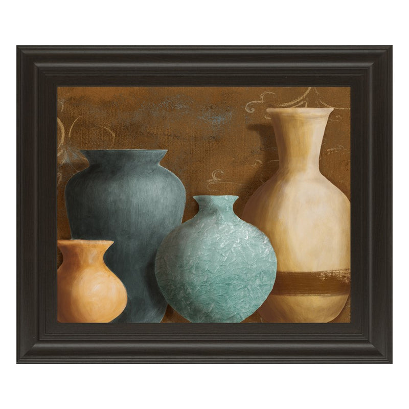Classy Living Textured Vases Wall Art 26"x22", Dark Chocolate Frame