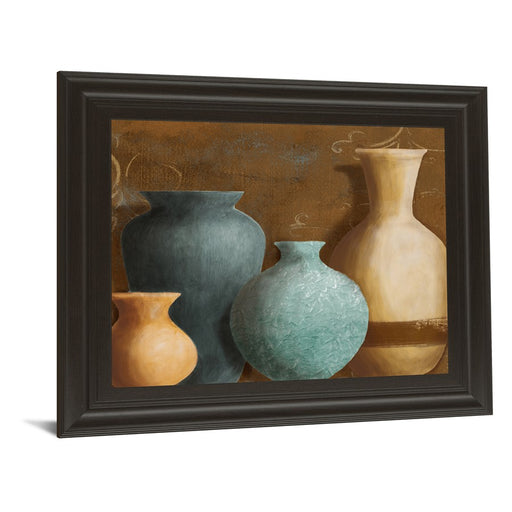 Classy Living Textured Vases Wall Art 26"x22", Dark Chocolate Frame