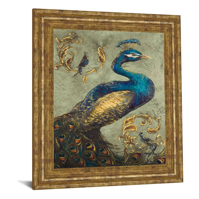 Classy Living Majestic Azure Plumage Wall Art 22"x26", GiIded Radiance
