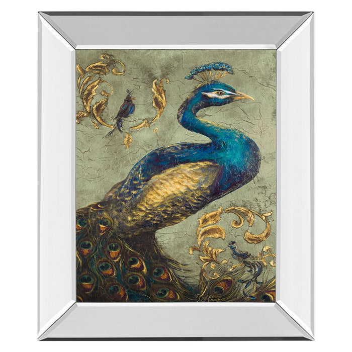 Classy Living Majestic Azure Plumage Wall Art 22"x26", Mirrored Frame