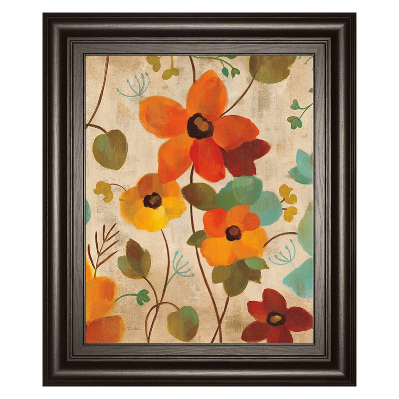Classy Living Sunlit Bloomscape Wall Art 22"x26", Dark Chocolate Frame