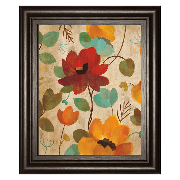 Classy Living Harvest Bloom Wall Art 22"x26", Dark Chocolate Frame