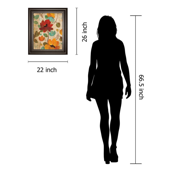 Classy Living Harvest Bloom Wall Art 22"x26", Dark Chocolate Frame