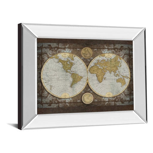 Classy Living Vintage Globe Wall Art 26"x22", Mirrored Frame