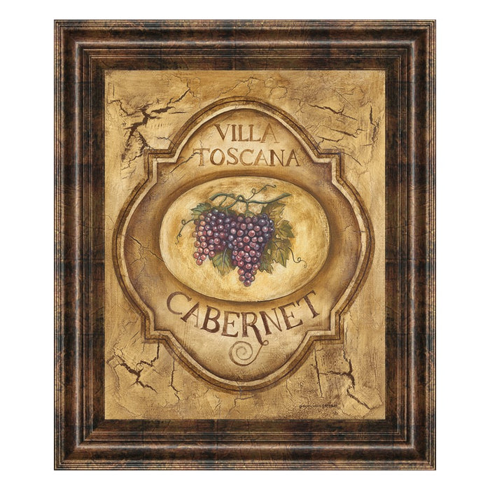 Classy Living Tuscan Grapes Wall Art 22"x26", Dark Chocolate Frame - 8082