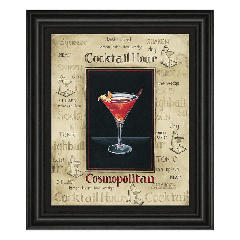 Classy Living Cosmopolitan Cocktail Wall Art 22"x26", Midnight Aura Frame